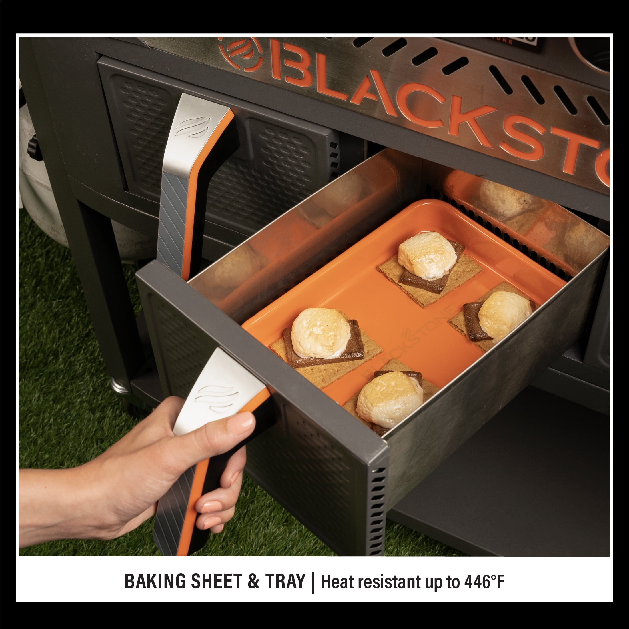 Blackstone Non-Stick Air Fryer Baking Tray and Pan Set in Orange, 2-Piece