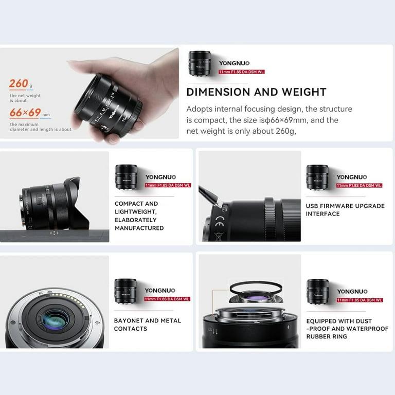 YONGNUO YN11MM F1.8S Lens w/Remote Controller forSony 11mm F1.8