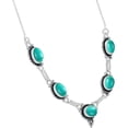 thumbnail image 2 of Natural Turquoise Silver Plated Handmade Necklace Vintage Bohemian Style Jewelry For Women, 2 of 6