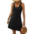 thumbnail image 3 of Coverup Summer Dresses for Women 2025 Eyelet Casual Loose Sleeveless Sundresses Tank Dresses Black L, 3 of 8