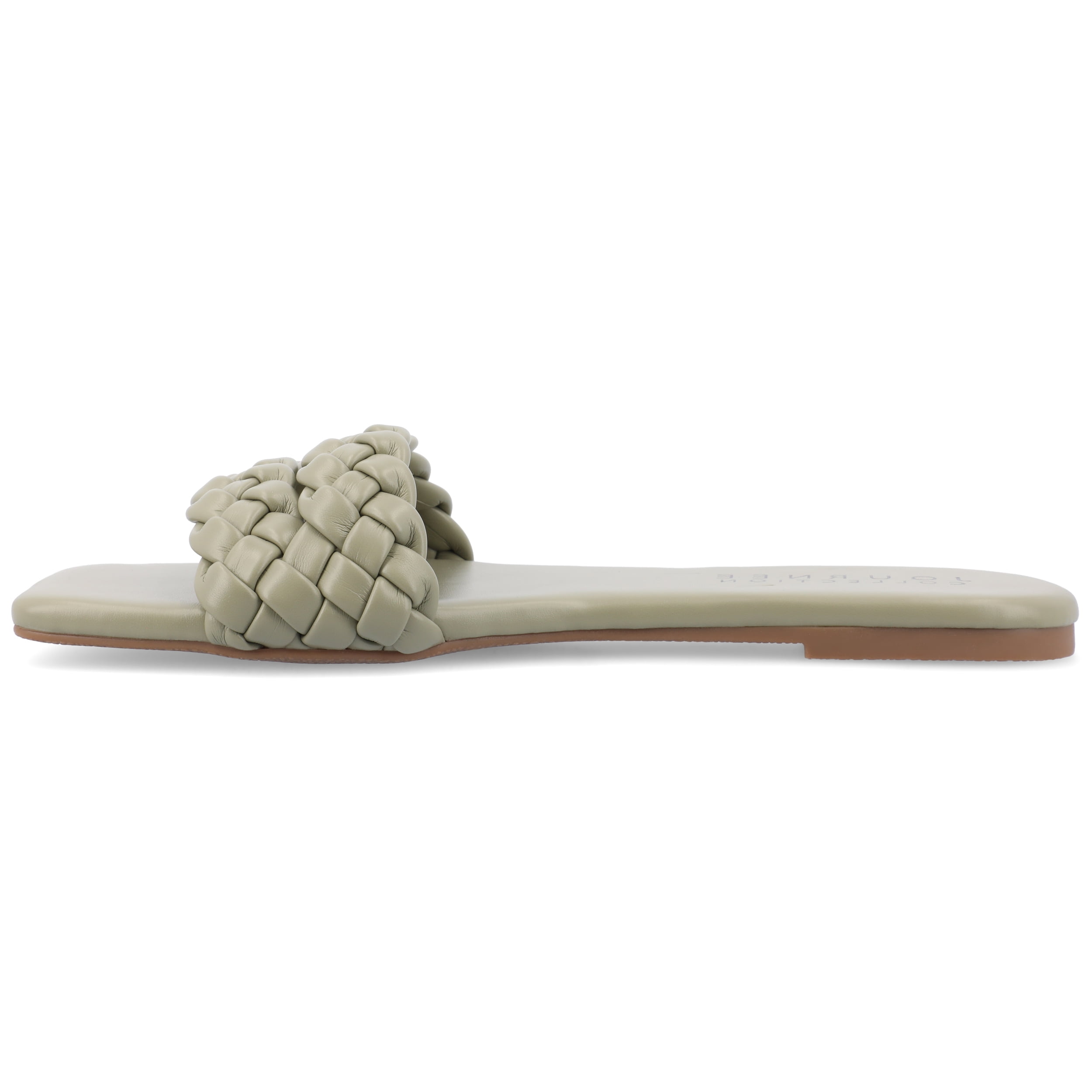 Journee Womens Sawyerr Dual Braided Band Flat Sandals, Widths Available