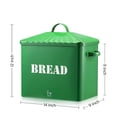 thumbnail image 3 of Hyggeism Extra Large Metal Bread Box Holds 6+ Loaves, 14" × 12"× 9", Rustic Farmhouse Decor, Green, 3 of 4