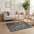 thumbnail image 3 of ODIKA 4'x6' Gray Beige Geometric Charcoal Design Washable Area Rug Modern Abstract Pattern with Bold Borders for Bedroom, Reading Nook, Pet Friendly & Non-Shedding, 3 of 7