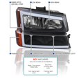 thumbnail image 3 of Spec-D Tuning Black Headlights w/ LED Light Bar Compatible with 2003-2007 Chevy Silverado 1500 2500 2002-2006 Avalanche, Left + Right Pair Headlamps Assembly, 3 of 6
