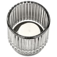 thumbnail image 4 of Koyal Wholesale Light Grey Ribbed Glass Votive Candle Holders - Aesthetic Decor & Candle Holders for Decor, Pack of 6, 4 of 5