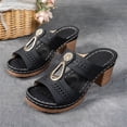thumbnail image 4 of Domuza Block Heel Sandals for Women 2026 Summer Open Toe Chunky Platform Wedges Non-Slip Casual Hollow Out Lightweight Shoes Black 7（EU-38）, 4 of 4