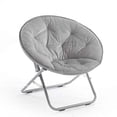thumbnail image 1 of Urban Shop Micromink Saucer Chair, Grey, 1 of 2