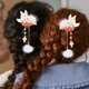 thumbnail image 4 of 1 par de horquillas de conejo con borlas y pompones, accesorios para el cabello de Pascua para niñas., 4 of 5