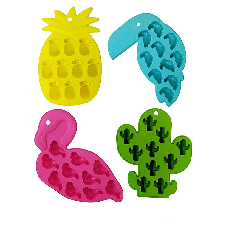 Candy Molds Silicone Chocolate Molds - Silicone Molds Including Cactus,  Flamingo, Parrot, and Pineapple for Making Candy, Chocolate, Fruit Snack,  or use as ice cube trays - Pack of 4 