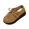 thumbnail image 3 of Willtoo Platform Shoes for Women Faux Suede Lace Up Casual Shoes Thick Sole Round Toe Sneakers, Non-Slip Comfortable Walking Footwear, 3 of 6