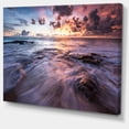 thumbnail image 2 of Vagues Frappant une Plage Rocheuse - Impression sur Toile Photo de Plage, 2 of 3