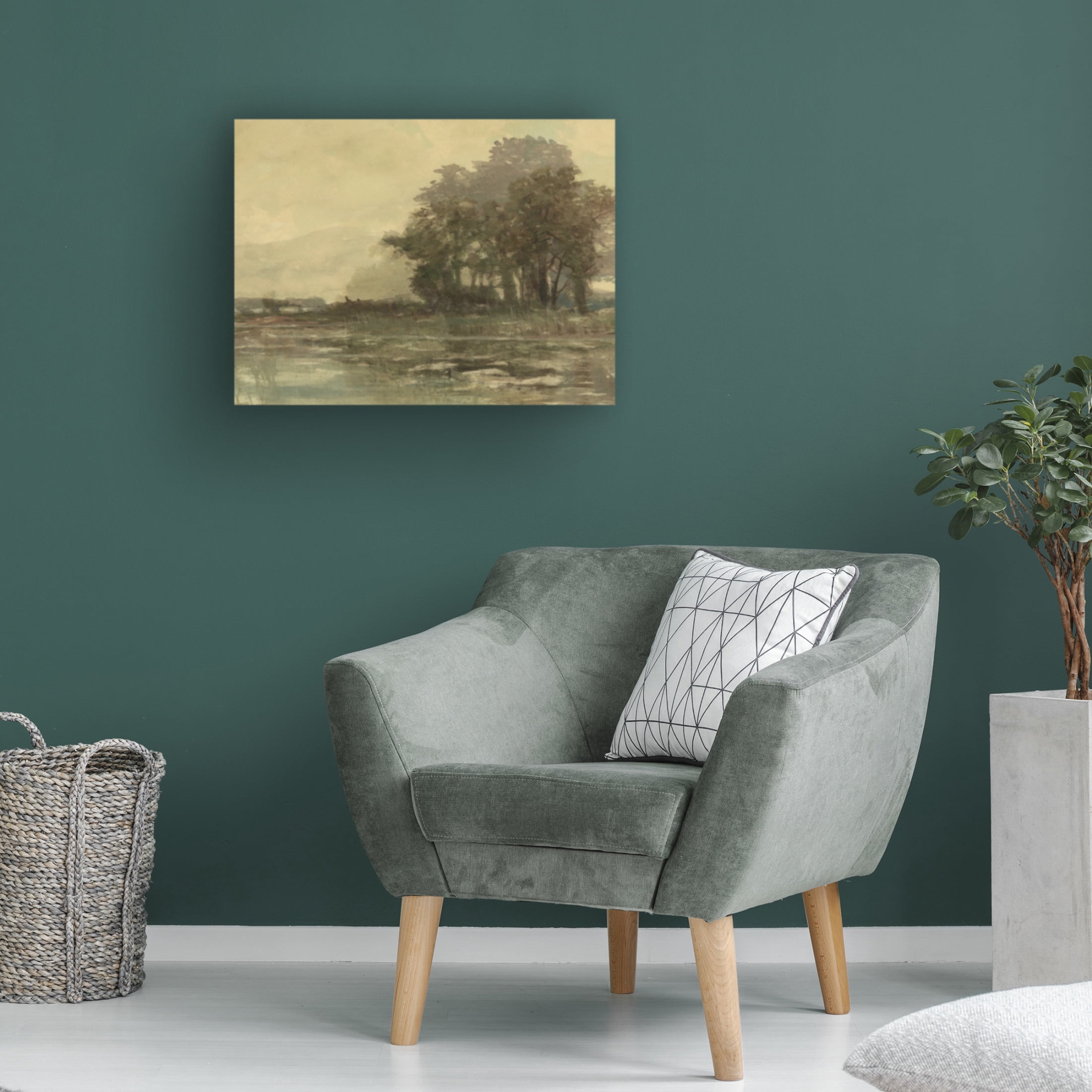 Canvas Wall Art - Stellar Design Studio 'Sunset Pond I' Wall Art for Living Room, Bedroom, or Office Décor by Trademark Fine Art - 19 x 14 Inches