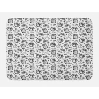 Bee Bath Mat, Eco-Friendly Beekeeping Theme Honeycomb Cells and