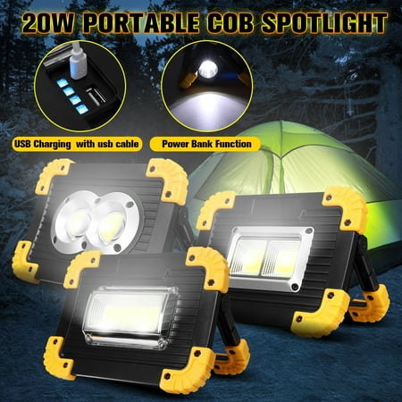 

work light Rechargeable 20W USB Powered COB Floodlight Multi-functional Garden Camping Hiking Tent Light (Without Battery)