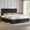 Black, variant on Merluxy Queen Bed Frame, Upholstered Metal Platform Bed Frame with Vertical Channel Tufted Headboard, Soft Fabric & Strong Metal Slats, Black