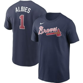 Men's Nike Ozzie Albies Navy Atlanta Braves Name & Number T-Shirt