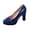 Blue, variant on Women’S Shiny PU Peep Toe Platform High Heel Sandals, Adjustable Ankle Buckle Strap Twisted Vamp Chunky Block Heel Dress Shoes, Summer Evening Party Heeled Sandals, 1 Pair, Sizes 36 Through 42