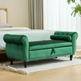 thumbnail image 2 of S-HOME Velvet Ottoman Bench With 1 Pillow, Perfect For Stylish Storage in Living Spaces, 2 of 11