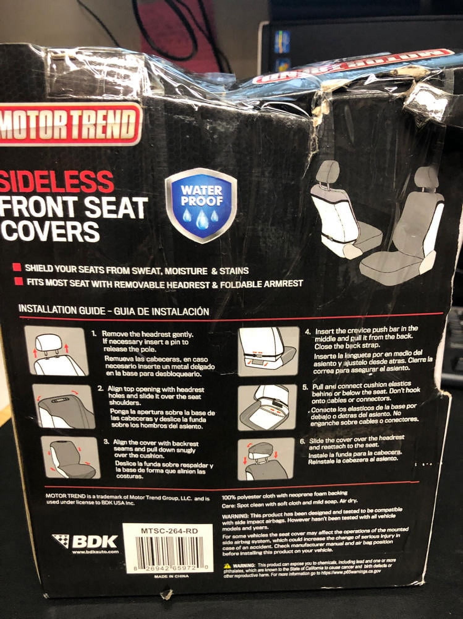 Housses De Siège Auto Motor Trend - Néoprène Imperméable - Universelles - Compatibles Airbags - Protection Et Confort - 13