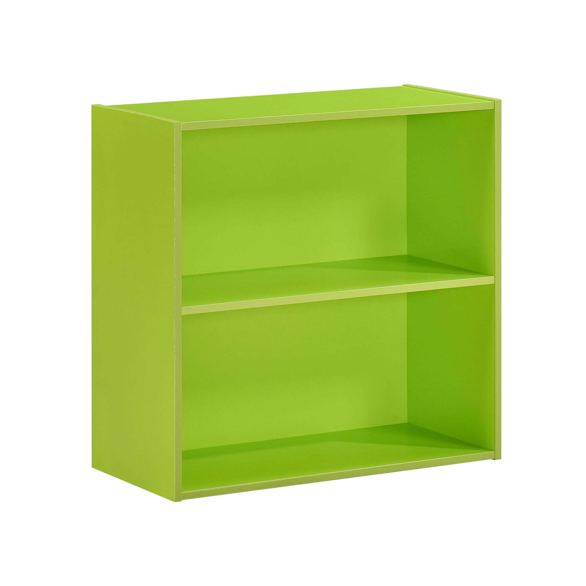 Kings Brand Furniture George 2-Tier Bookcase Storage Organizer - Wooden Shelf Organizer for Bedroom, Nursery, School or Home Office (Green)