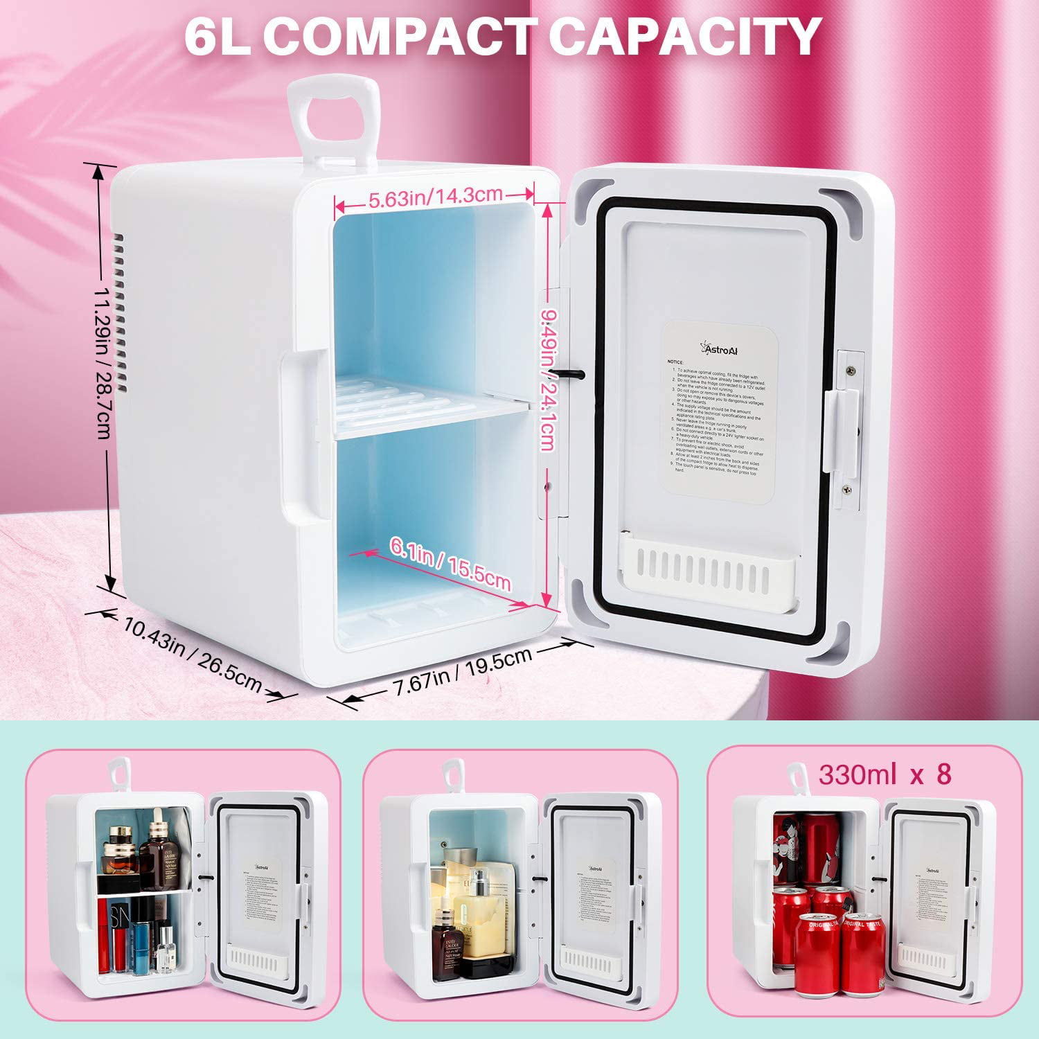 6L Skincare Mini Fridge Portable Refrigerator UK 220V Plug Cool to 15-20°C  below Room Temperature Durable Small for Home Bedroom - AliExpress