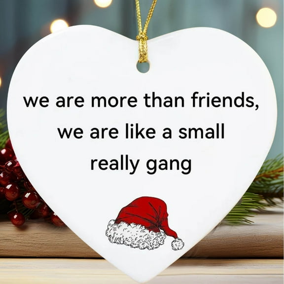 KCEHTA Christmas Funny Heart Shaped Ornament, Heart Shaped Christmas Ornaments, Heart Shaped Ornaments for Christmas Tree, Christmas Friendship Ornaments, Friendship Gifts