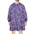 thumbnail image 2 of Purple Leopard Print Wearable Oversized Blanket,Wearable Blanket Hoodie for Adults,Cozy Hooded Blankets with Super Pockets,Super Warm Fuzzy Pullover for Women & Men, 2 of 6