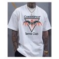 thumbnail image 1 of Men's Casablanca Tennis Club Graphic Tee - Lightweight Cotton, Relaxed Fit, Short Sleeve, Round Neck - Geometric Print, Machine Washable - Ideal for Everyday & Casual Outings, 1 of 6