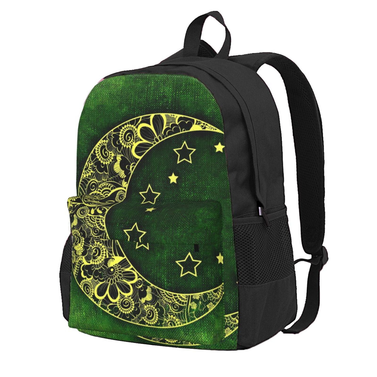 XMXY Green Abstract Moon Stars Backpack Laptop Bag for Women, School