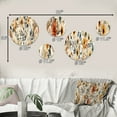 thumbnail image 4 of Designart "Cozy Rustic Floral Glow I" Floral Round Wall Art Set Of 5 - Beige Cottage Wall Living Room Decor Set, 4 of 6