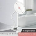 thumbnail image 2 of 6.5" Clip on Vanity Makeup Mirror with Light, gooseneck Travel 10x Magnifying Mirror,USB Recharge (White 5X),3x magnification,1, 2 of 11