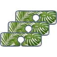 thumbnail image 2 of 2 Pcs SKYSONIC Faucet Absorbent Mat Summer Exotic Leaves Washable Counter Drying Pads Behind Faucet for Kitchen Bathroom, 2 of 7
