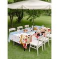 thumbnail image 4 of Outdoor Tablecloths with Umbrella Hole & Zipper, Japanese Wedding Rectangle Tablecloth 52x70 Inch, Cute Owls Cherry Blossoms Blue Waterproof Table Cloth, Patio/Pool/Picnic Table Covers, 4 of 8