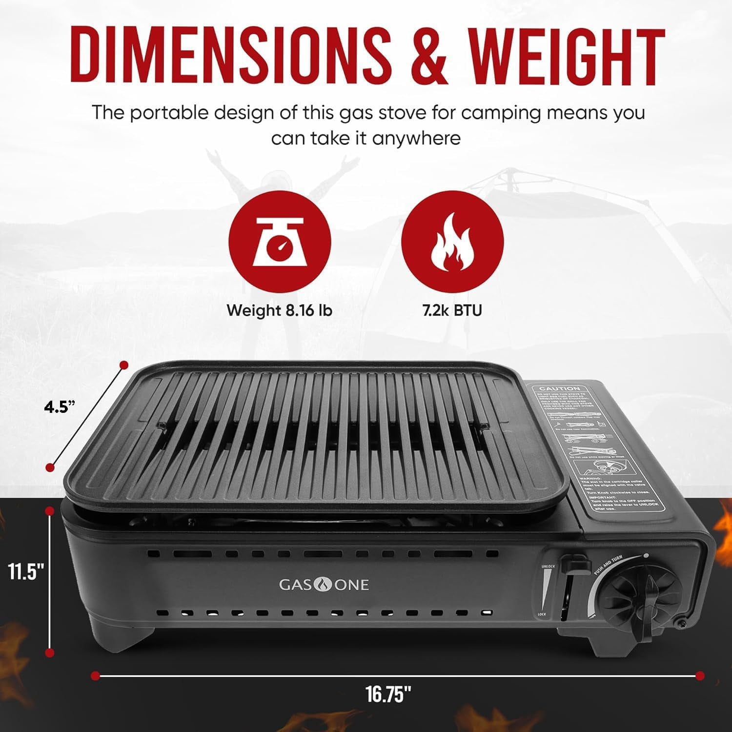 GasOne Butane or Propane Portable Grill Dual Fuel Gas Stove
