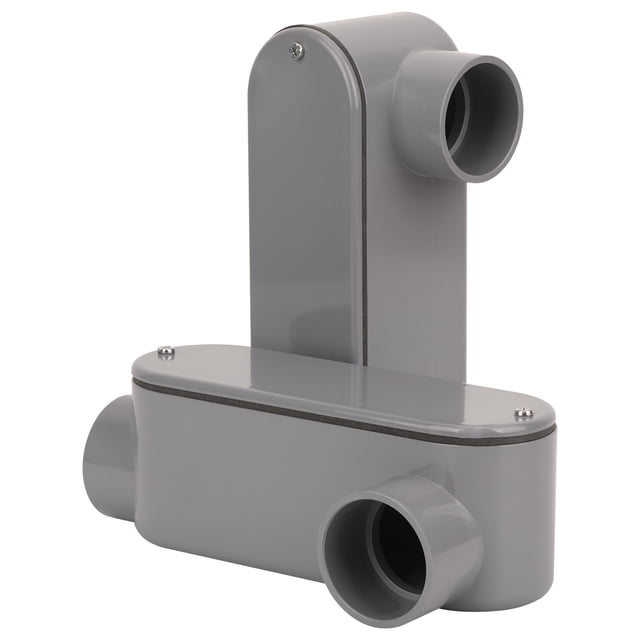 Cuerpo de conduit CKVIHAV tipo LL de PVC de 1,5 pulgadas, paquete de 2, gris