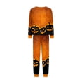 thumbnail image 5 of HTHLVMD Bat Print Pajamas, Halloween Loungewear Set, Long Sleeve Pjs, Halloween Gradient Orange Bat Bottom Print Family Matching Pajamas, Crew Neck Long Sleeve 2pcs Holiday Loungewear, XL, 5 of 6