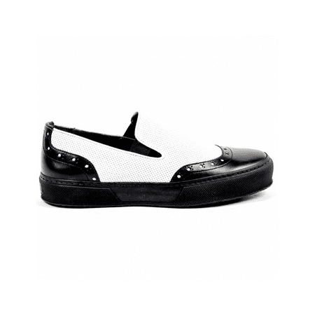 Robert Clergerie Shoes Robert Clergerie Paris Womens Slip On Sneaker TILO02 V LISSE NOIR V L PERFO BLANCO Multicolor 40 EUR - 10 US ()