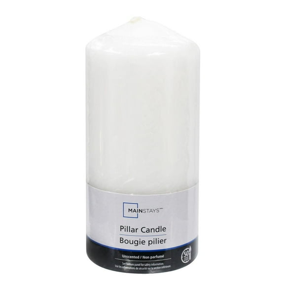Mainstays Unscented 6" White Pillar Candle, 2.8" Dia x 6"H