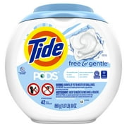 Tide Pods Laundry Detergent Soap Packs, Free and Gentle, 42 Ct
