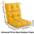 thumbnail image 2 of Outdoor High Back Chair Cushion, Water Resistant Tufted Adirondack Rocking Chair Cushion with Ties, Replacement Seat Cushion for Patio Furniture, Yellow, 2 of 7