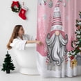 thumbnail image 5 of Pink Christmas Bathroom Shower Curtain Dwarf Present Xmas Ball Snowflake Winter Waterproof Washable Shower Curtains for Bathtub Bath Decor with Grommets and Hook 66 X 72 Inch, 5 of 8