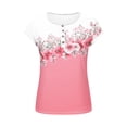 thumbnail image 6 of Business Casual Tops for Women Loose Fit Short Sleeve Work Shirts Creww Neck Button Dressy Blouses, 6 of 7