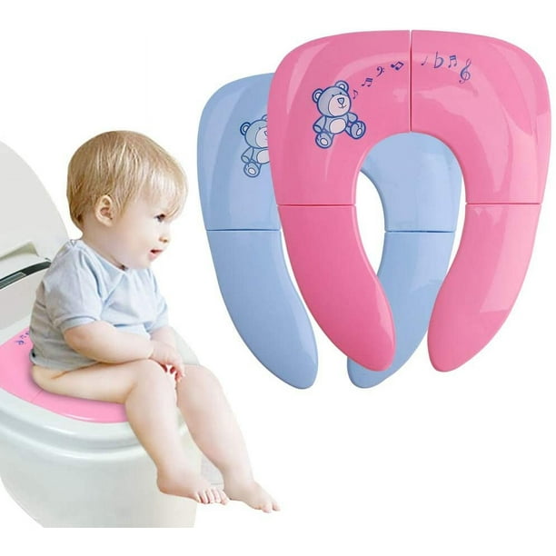 Foldable Baby Toilet Seat Toilet Reducer Safety Potty Seat Portable Kids Toilet Travel Reducer Non Slip Seat Covers with Storage Bag for Baby Boy