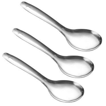 3Pcs Stainless Steel Rice Spoon Simple Design Cooking Spoon Kitchen Gadget