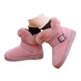 thumbnail image 3 of GUOBIOZIY Women's Low-Heeled Mid Calf Boots-Winter Warm Retro Girls Boots Ankle Shoes (Pink,11-11.5 Y), 3 of 7