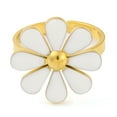 thumbnail image 3 of 304 Stainless Steel Enamel Stud Rings for Women Flower White Adjustable Flower: 18x18mm DIY, 3 of 4