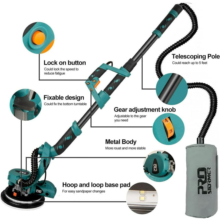 Drywall Sander with Vacuum, PRO 750W Electric Sander with 6