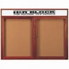 Aarco Products CBC4872RH Enclosed Bulletin Board with Header - Cherry