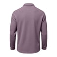 thumbnail image 5 of Long Sleeve Polo Shirts for Men Collared Performance Golf Shirts Casual Workwear Business Office Light Purple S, 5 of 6