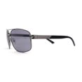 thumbnail image 4 of Classic Mens Rectangular Metal Rim Aviator Sunglasses Gunmetal Black, 4 of 4